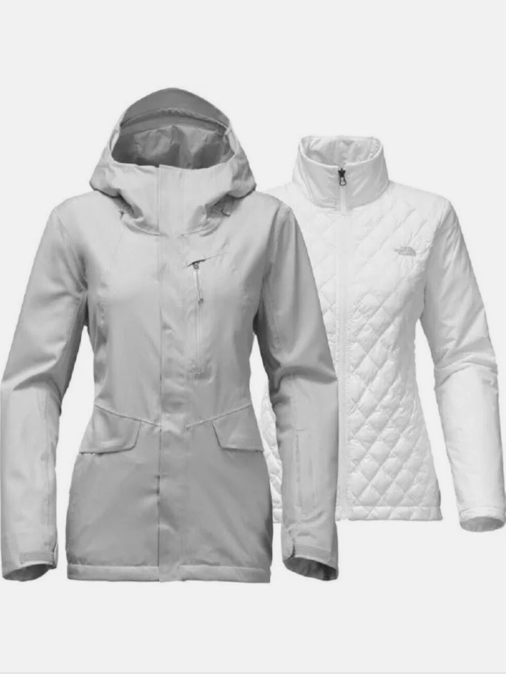NWOT North Face Women's White 2-Piece Ski Jacket Set